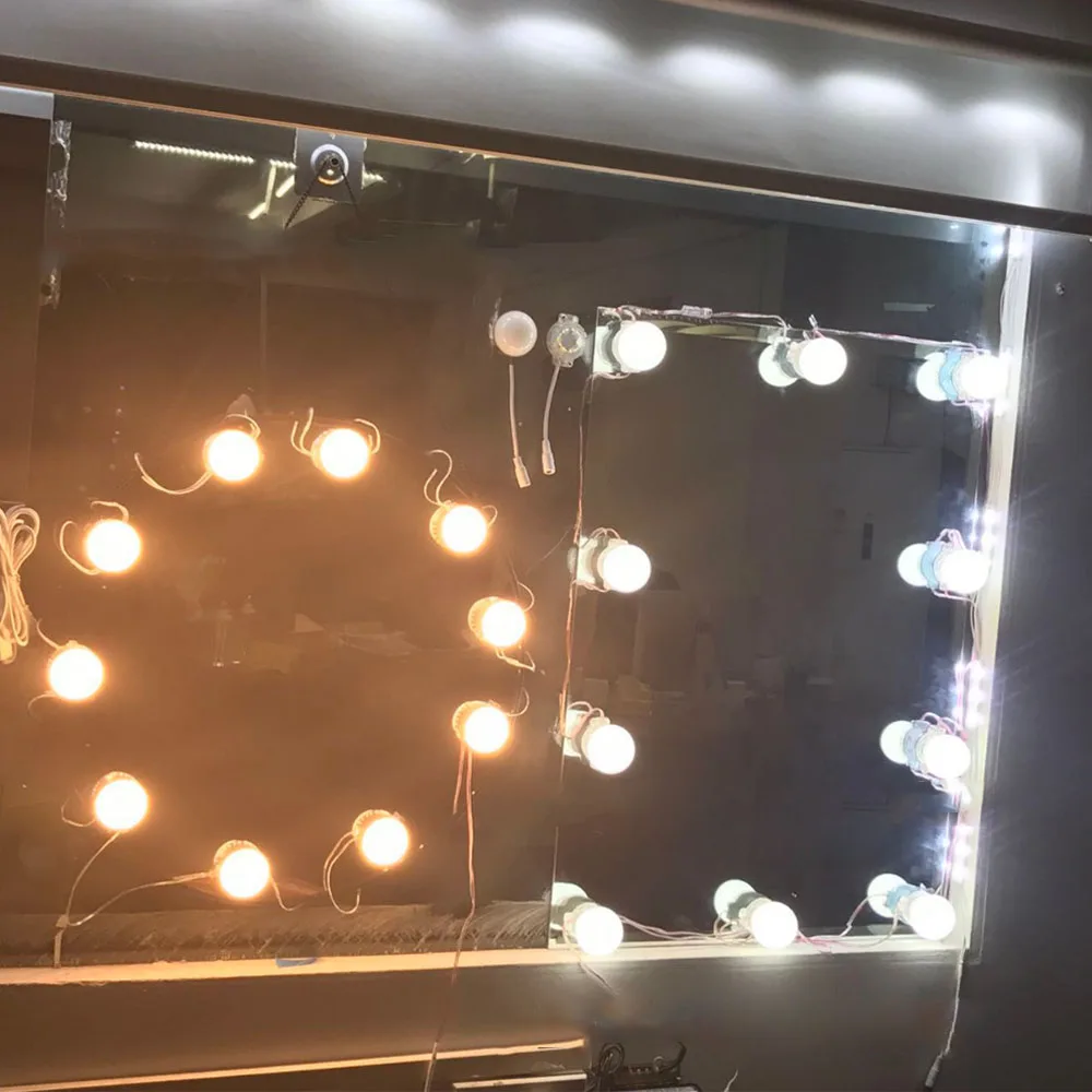 New Makeup Mirror Vanity LED Adjustable Brightness Light Bulb Kit USB Charging Port Cosmetic Lighted Make up Mirrors Bulb lights