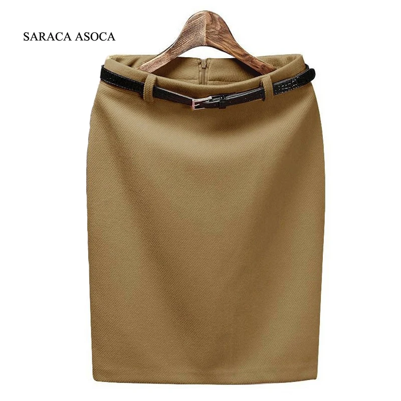 

Wholesale Spring New All-match 5 colro Solid Slim Hip Bust Skirt Women's Fashion High Waist Career Short Skirts