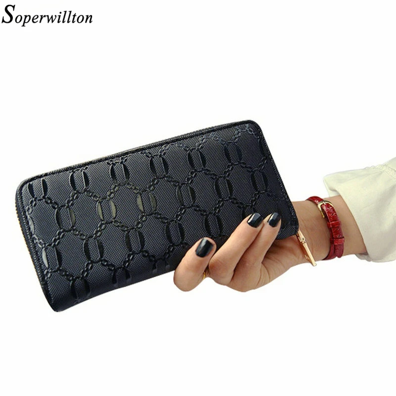 

Soperwillton Women's Purse Wallet Female Long Style Brand New 2018 Woman Wallet PU Clutch Wallets Bags Female Lady Girl #W116