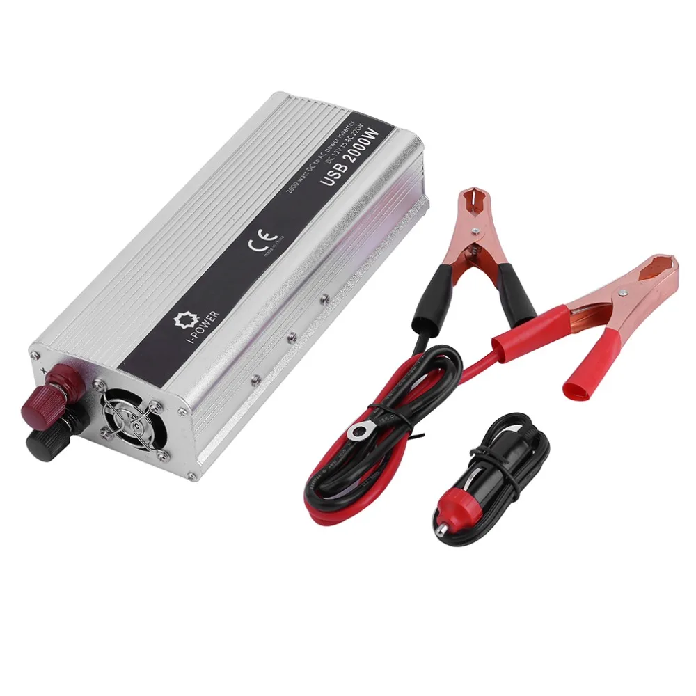 

Boat Car 2000W Converter Power Inverter DC 12V to AC 220V 230V 240V invertor USB Modified Sine Wave Series Inverter
