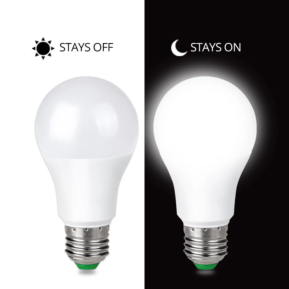 Photosensitive Ampoule LED E27 B22 10W 15W Dusk to Dawn Lamp 85 265V