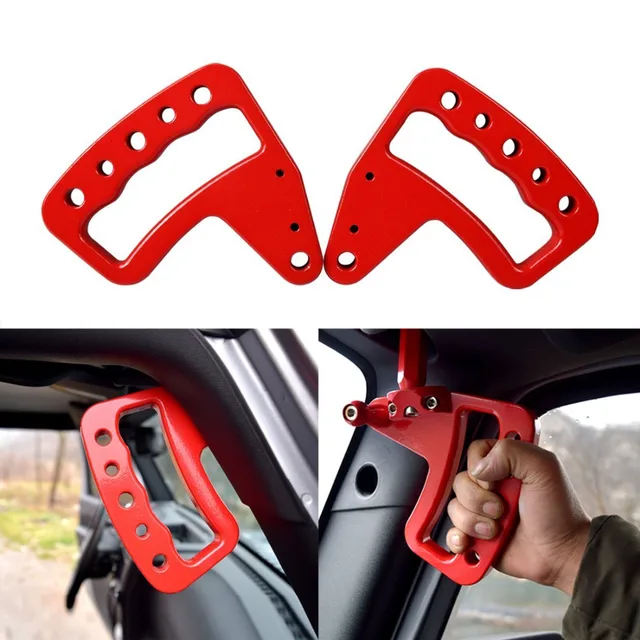New Front Black/Red Aluminum Grab Handle for Jeep Wrangler JK JKU