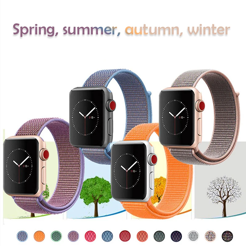 

New color Sport loop strap for Apple watch Band 42mm 38mm iwatch 4 3 2 44mm 40mm wristband bracelet Lightweight Breathable belt