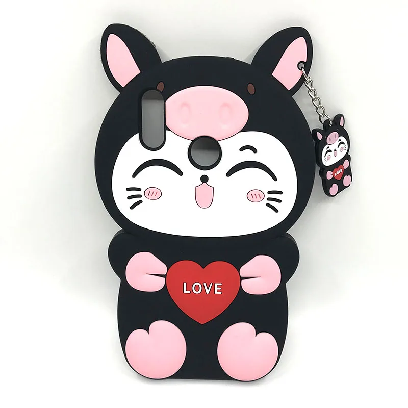 

For Huawei Honor 8X 3D Soft Silicone Case Cute Cartoon Lucky Cat Kitty Cell Phone Back Cover Shell Skin Cases For Huawei Y9 2019