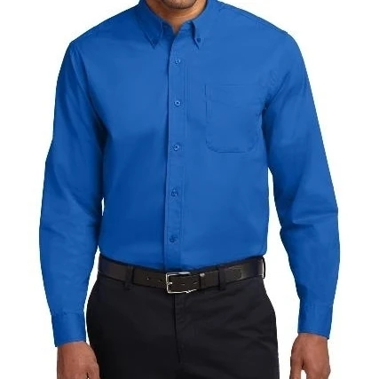 Port Authority S608ES Extended Size Long Sleeve Easy Care Shirt Strong Blue - 7XL (1)