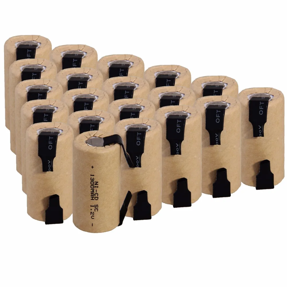 

20 pcs SC 1300mah 1.2v battery NICD rechargeable batteries for makita bosch B&D Hitachi metabo dewalt for emergency light toy