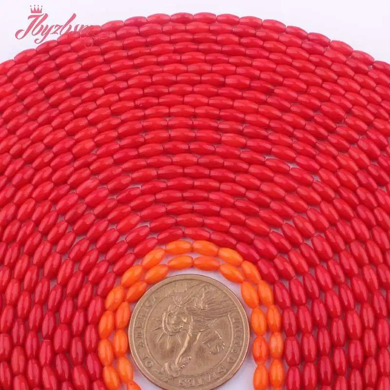 

3x6mm Natural Smooth Oval Shape Coral Gem Stone Beads Spacer Strand 15" For DIY Necklace Bracelets Jewelry Making,Free Shipping