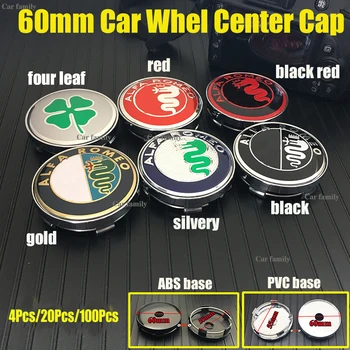 

Good Quality 4pcs/20pcs/100pcs Car Styling Wheel Center Cap Wheel Rim Cap Covers 60mm 2.36inch 6cm For Mito 147 156 159 166 GT