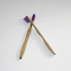 2 шт./компл. 19 см фиолетовый щетины Для женщин девочек плоская ручка ручной натурального бамбука Зубная щётка зубная щетка