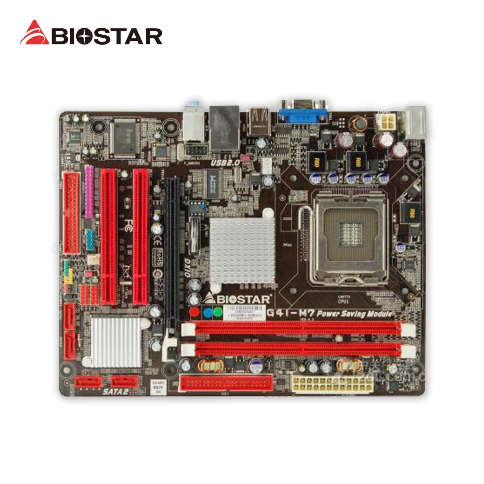 BIOSTAR G41-M7 Original Used Desktop Motherboard Intel G41 LGA 775 DDR2 8G SATA2 USB2.0 Micro ATX intel g31 micro atx lga 775 ddr2 computer motherboard blue silver