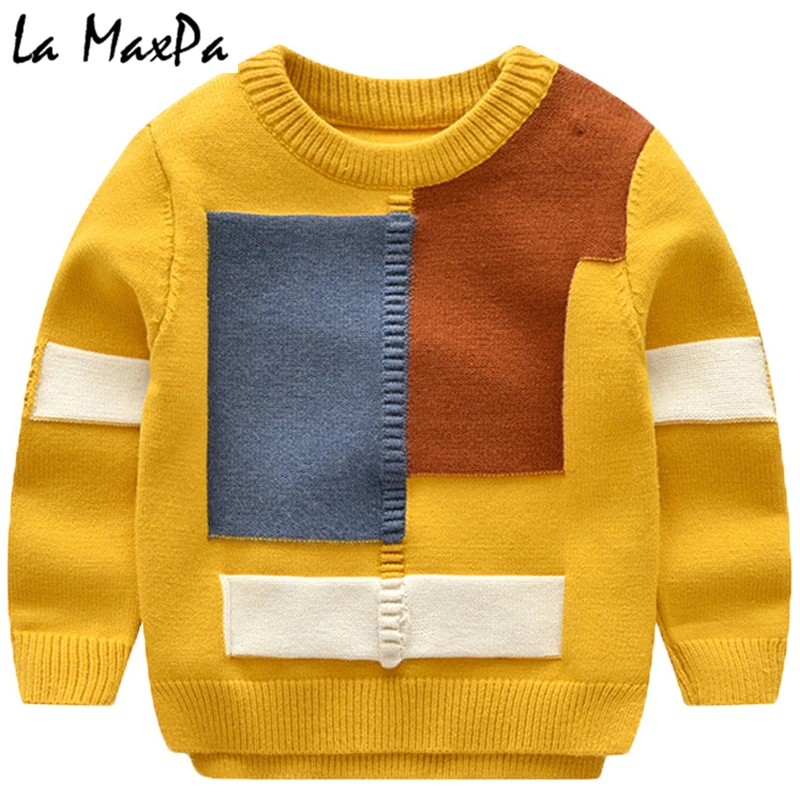 

La MaxPa2018 O-Neck Boys Sweaters Baby stripe Pullover Knit Kids Clothes Autumn Winter New Children Sweaters Boy Clothing School