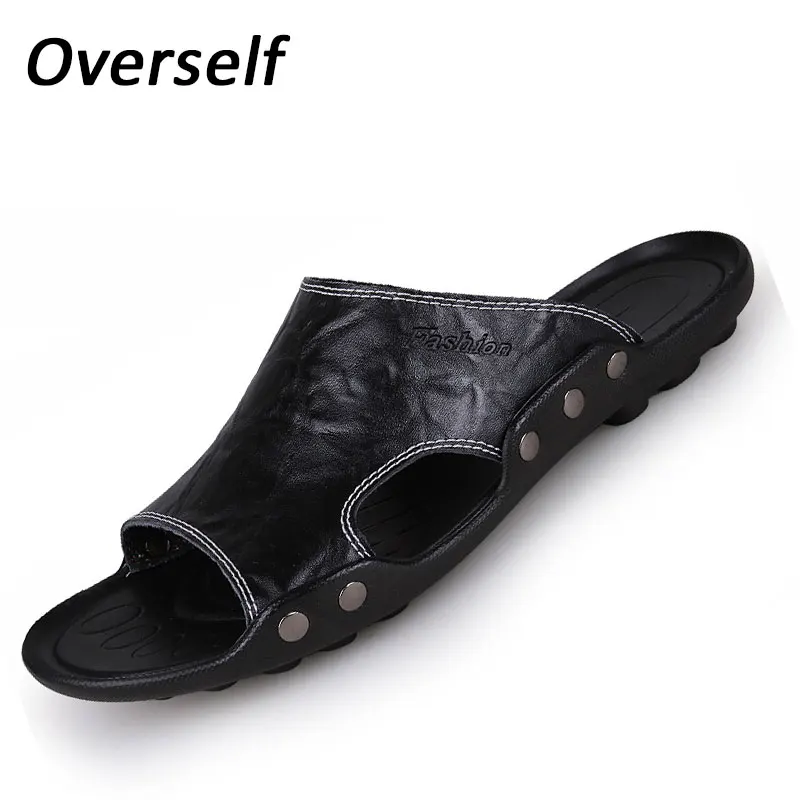 Summer Men Sandals Plus Big Shoes Soft Breathable Beach Casual Outdoor Quality Leather Slippers For Man Flip Flops Zapatos | Обувь