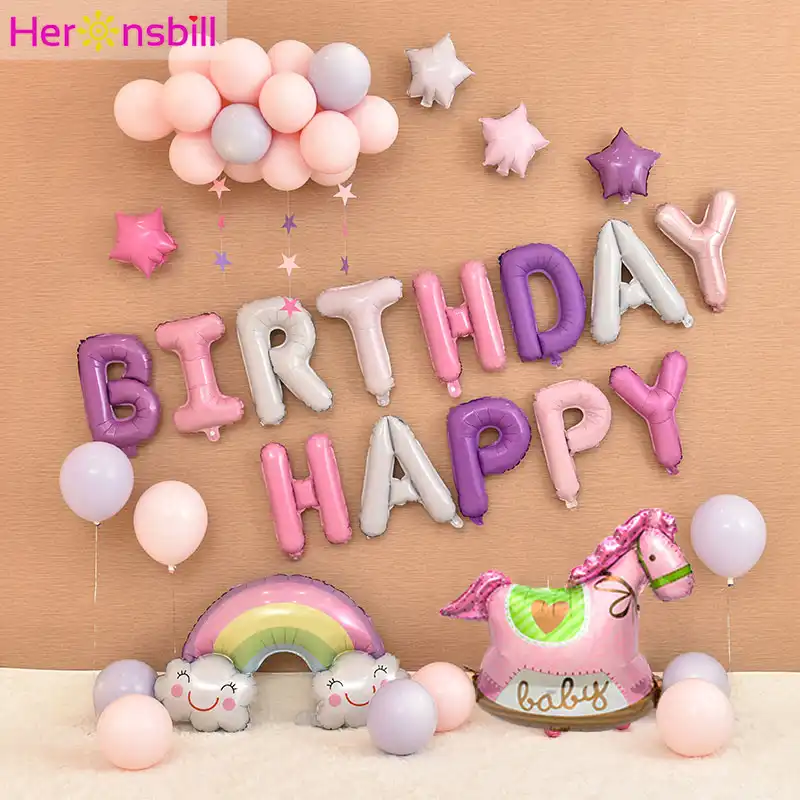 Ballons En Aluminium Pour Fete D Anniversaire Decorations De Table Diy Fournitures Licorne Pour Enfants Bebe Fille Adulte Mes Premiers Cadeaux Pour 1 An Aliexpress