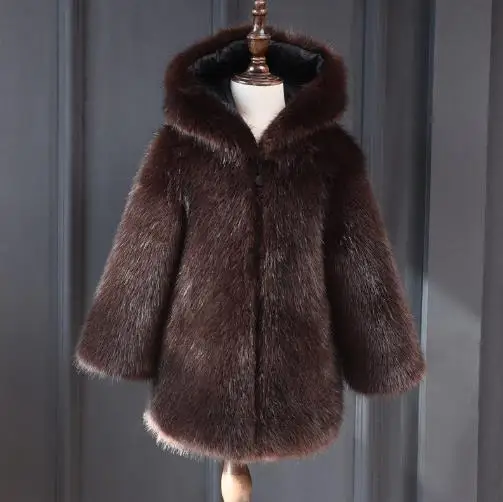 На осень зиму пальто для детей с капюшоном и воротником manteau hiver 2018