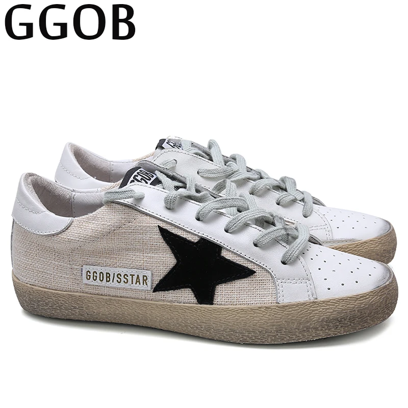 

GGOB Brand Autumn Flats Shoes Women Casual Genuine Leather Korean Shoes Woman Designer White Shoes 2018 Women Sneakers Unisex