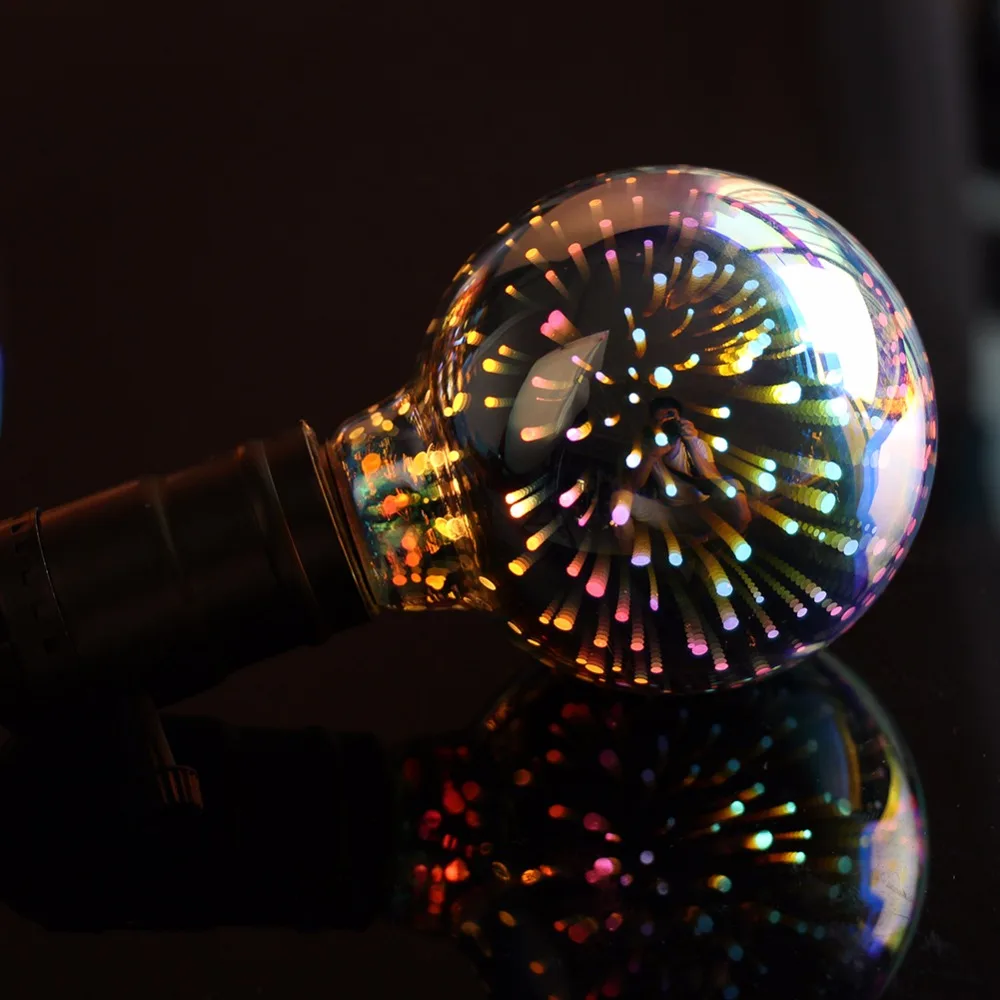Grensk 3D Светодиодная лампа с бриллиантами, ночники E27 110V 220V ST64, новинка для декора, красочное праздничное освещение, Рождественская лампа для дома