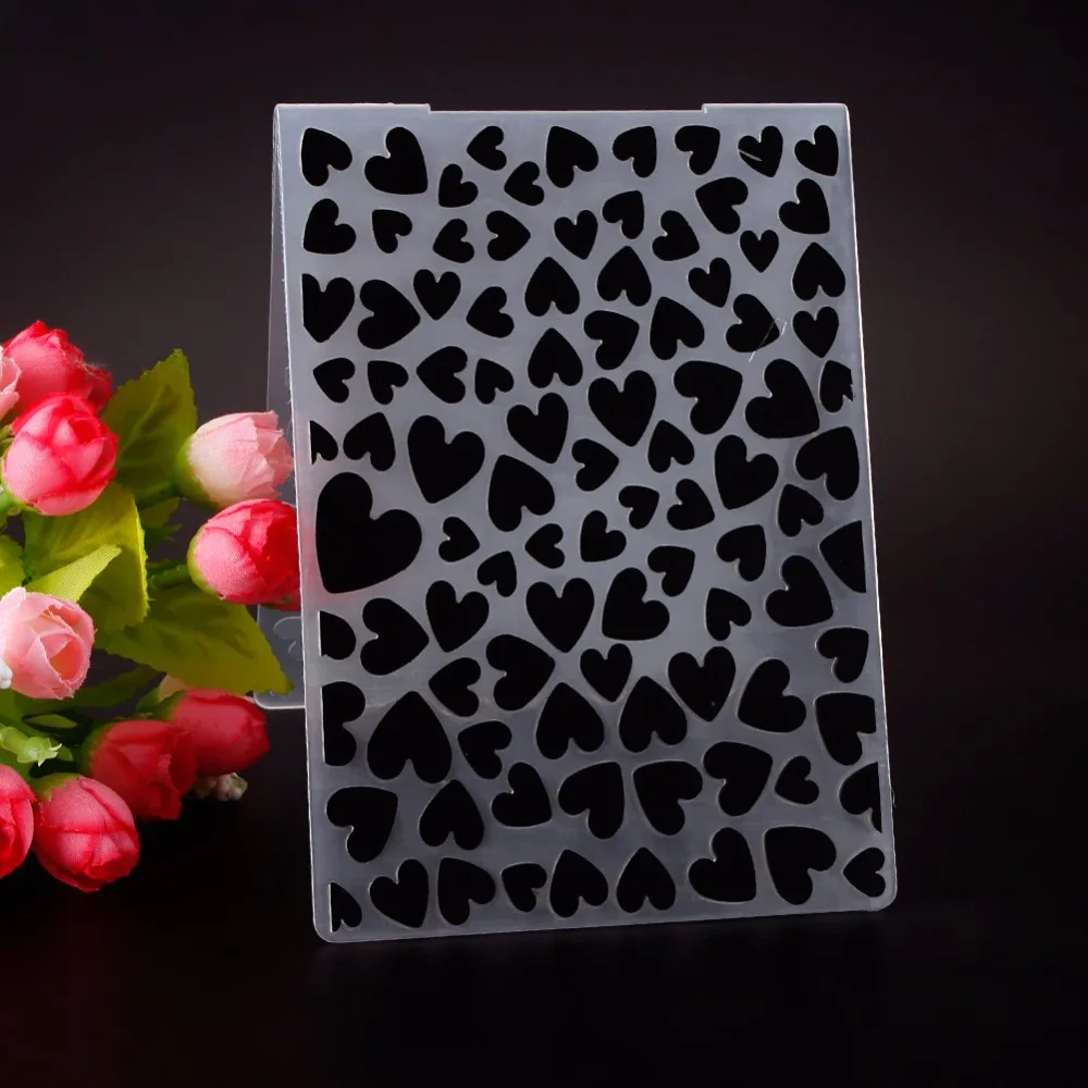 1Pc Plastic Small Large Love Heart Embossing Folder DIY Scrapbooking