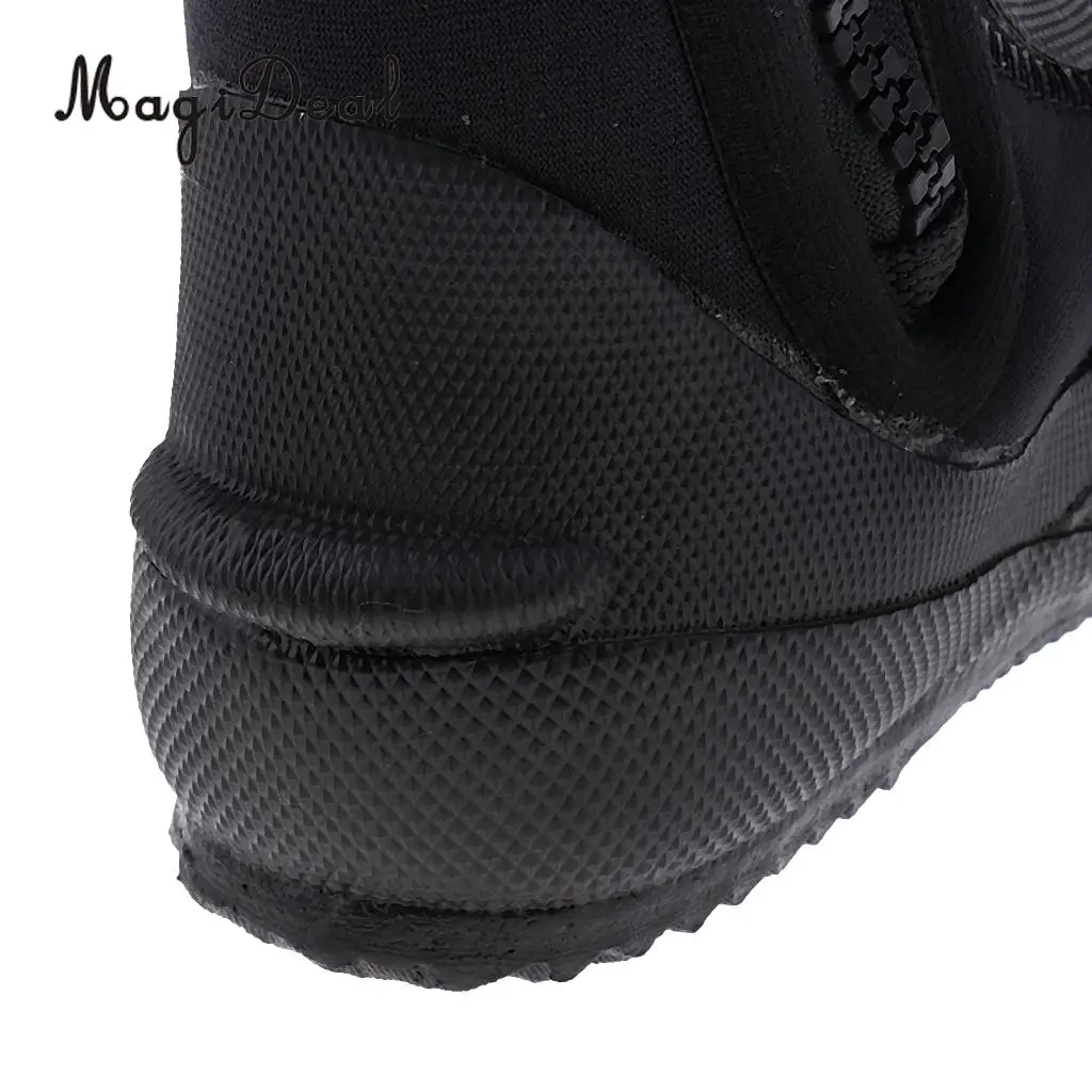 MagiDeal Unisex 5mm Premium Neoprene Hi Top Wetsuits Zipper Boot Diving Boots Water Sports Snorkeling Booties Shoes Black