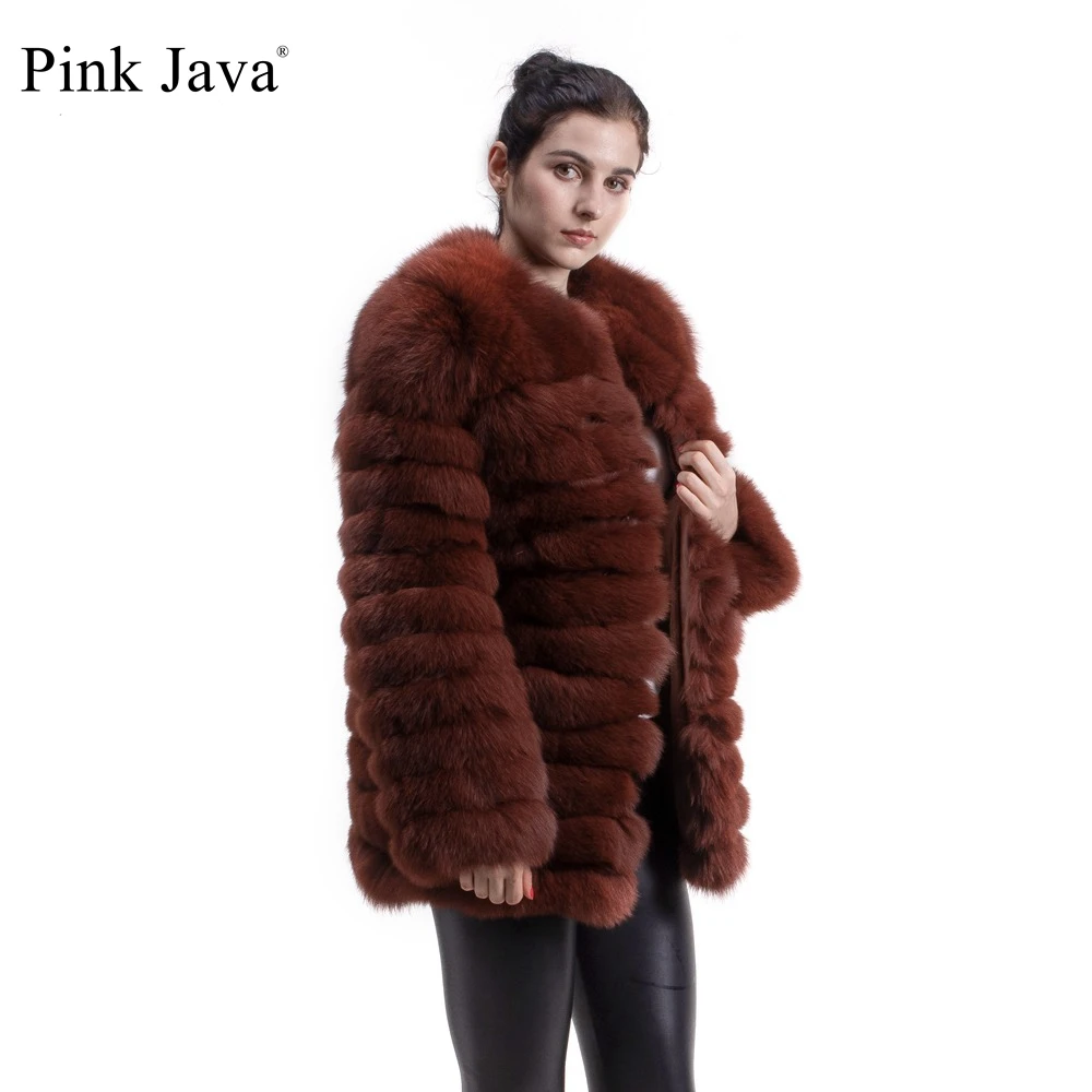 

PINK JAVA QC1823 FREE SHIPPING women's real fox fur coat genuine fox outwear fluffy fur autumn and winter wholsale new arrival