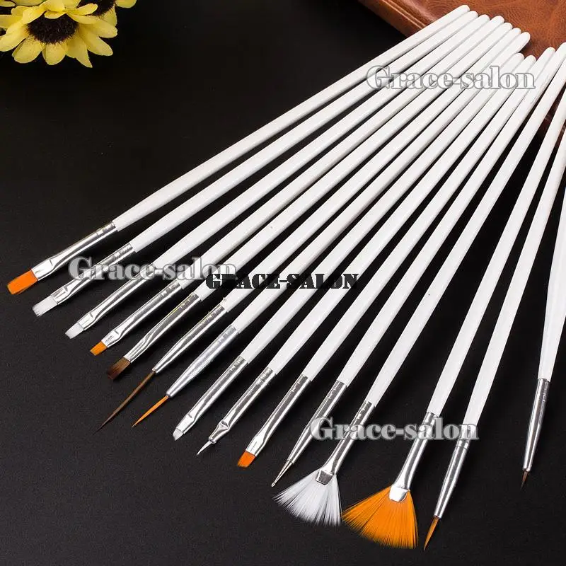 

15pcs Nail Art Brushes Dotting Draw Paint Pen For UV Gel Design Manicure Tool