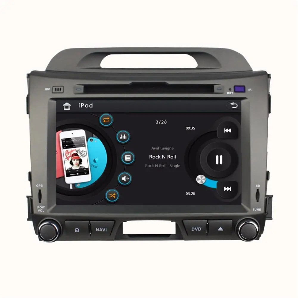 Sale 8" Car DVD player with GPS(opt),audio Radio stereo,USB/SD,BT/TV,car multimedia for KIA sportage R 2010 2011 2012 2013 2014 2015 2