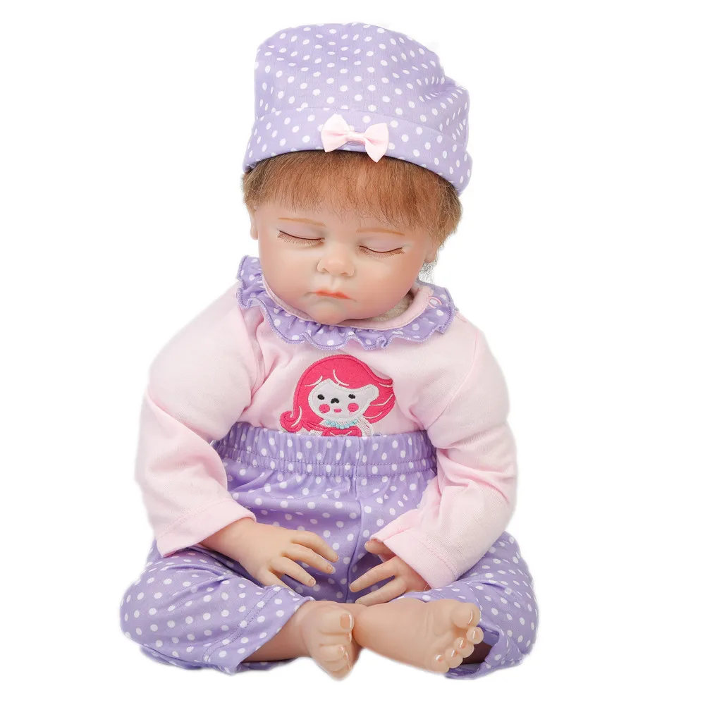 

SanyDoll 22 inch 55cm baby reborn Silicone dolls, Lovely suit sleeping doll holiday gifts