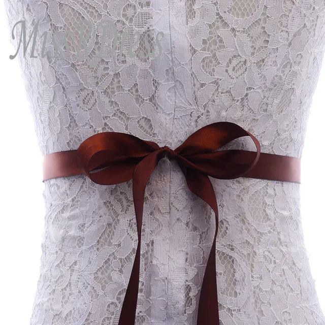 MissRDress Rhinestones Wedding Belt Handmade Pearls Bridal Belts Silver Crystal Flower Bridals Sash For Women Prom Dresses JK835 Brown