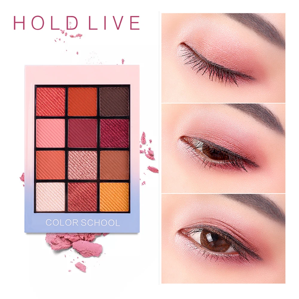 

HOLD LIVE Color Focus Charm Shaow Eye Shadow Palette 12 Colors Matte Glitter Eyeshadow Palettes Pigment Nude Shadows Makeup Set