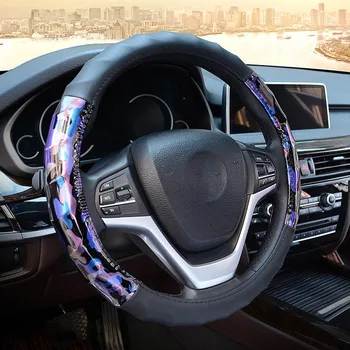 

4 color Camouflage Design PU leather Auto Car Steering Wheel Cover 3D massage Protector Car Interior Accessories Car Styling