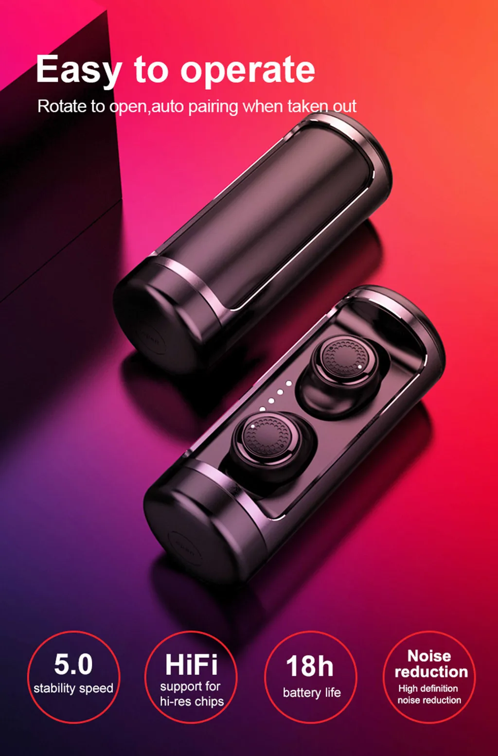 

HIPERDEAL IPX5 Waterproof Sports Bluetooth Earphones Earbuds In-Ear TWS Wireless Stereo Headset