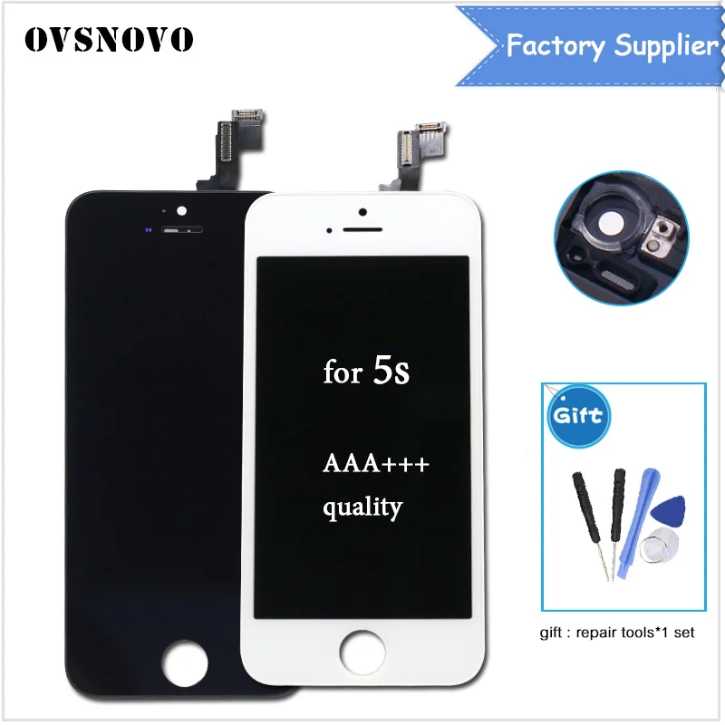

AAAAA LCD Display For Apple iPhone 5S A1453 A1457 Touch Screen Digitizer Assembly LCD Screen for iphone 5s Ecran with tools