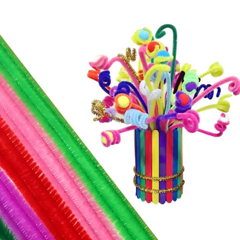 Kindergarten children handmade materials hair root twisting stick color hair bar mixed color puzzle DIY toy wholesale