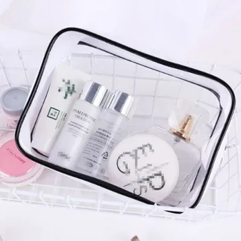 

Transparent Travel Cosmetic Bag Makeup Case Zipper Clear Make Up Bag Functional Organizer Storage Pouch Toiletry Wash