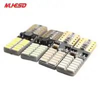 100X Car LED T10 194 W5W Canbus 24 SMD 4014 No Error T10 Led Light Bulb Parking Auto Lamps Reading Lights 12V white yellow blue