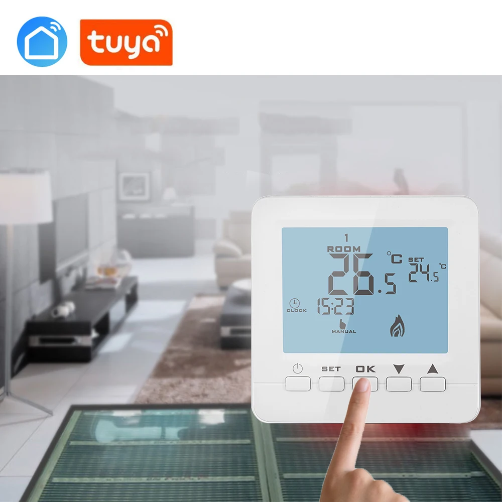 Терморегулятор Tuya с поддержкой Android 16 А Wi Fi|Умная система управления