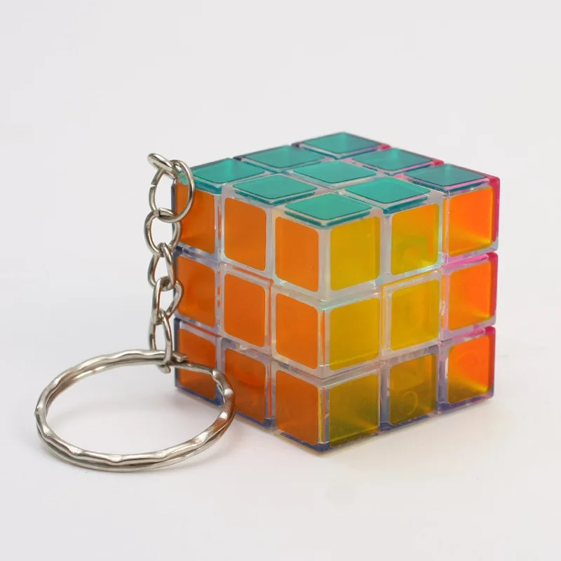 

3x3x3 Transparent Key Chain Magic cubes Pendant Cube Plastic Toy Speed Toys for children Adult kids Gift Puzzle Cube 3cm