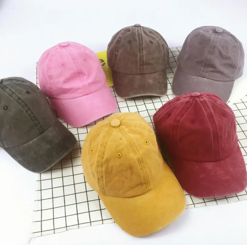 Fashion Solid Color Ball Cap Children Casual Plain Flat Adjustable Sun Hat Caps For Boys Girls Hip Hop Hat