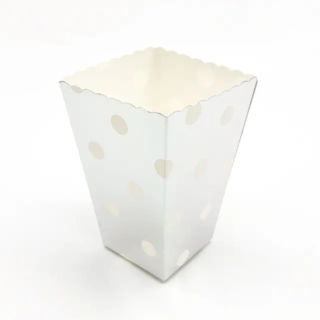 Buy 12pcs Metallic Rose Gold Popcorn Box Striped Dot Wedding Decorations