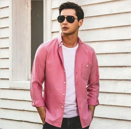 Роскошная модная мужская приталенная рубашка с длинным рукавом Формальное Деловое платье рубашки Повседневная рубашка Топ Новинка