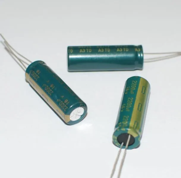 2 шт. 2200UF16V длинные ноги прямой Алюминиевый электролитический конденсатор/объем