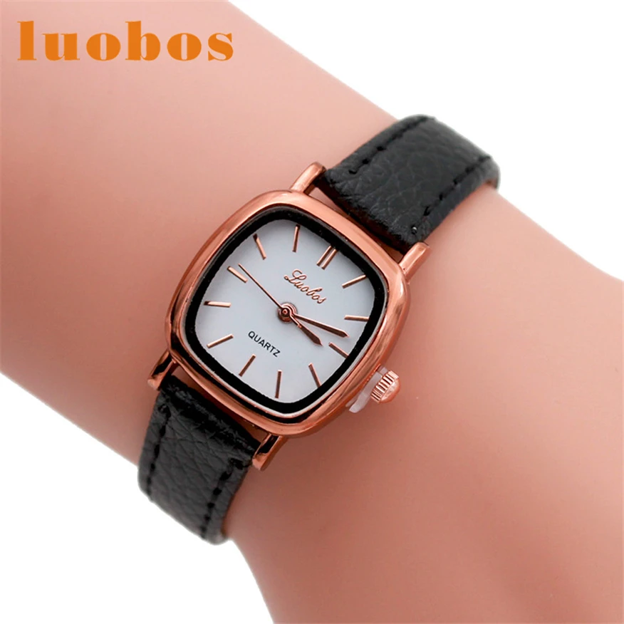 

LUOBOS Women Watches Saat Stylish wholesale Fashion Leather Band Analog Quartz Movement Wrist Female Watch Feb28