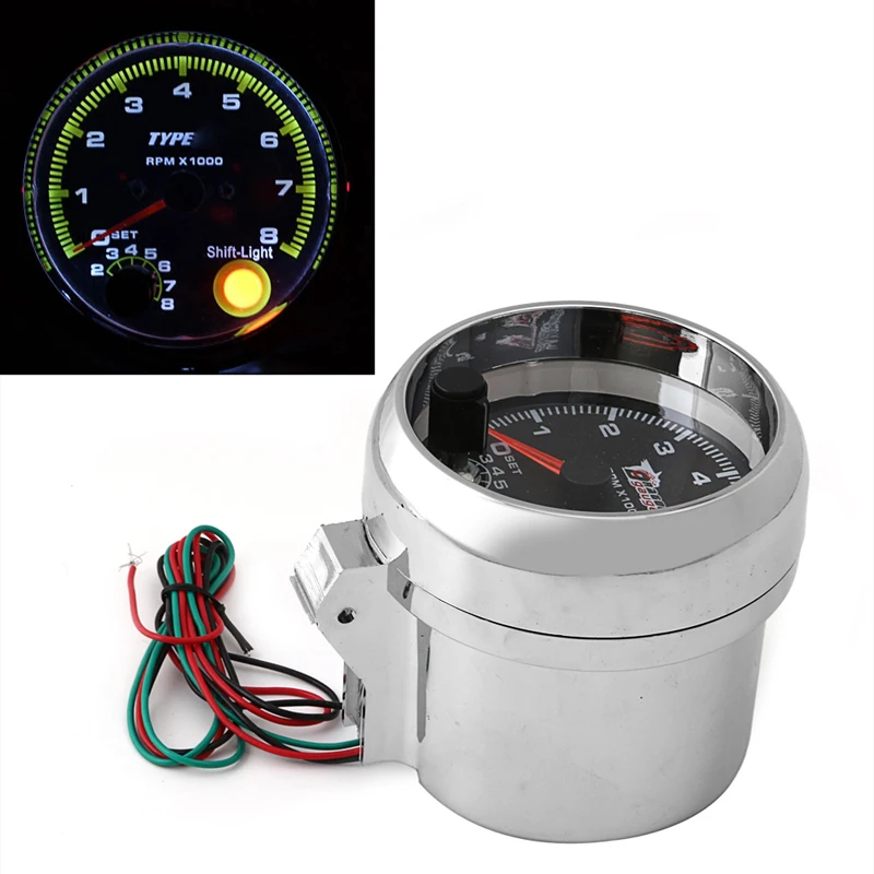 

2017 1PC Car Gauges Tachometers Universal Car Tachometer Gauge With Shift Light 0-8000 RPM New 12V 3.75" Tacho Truck Parts JUN21