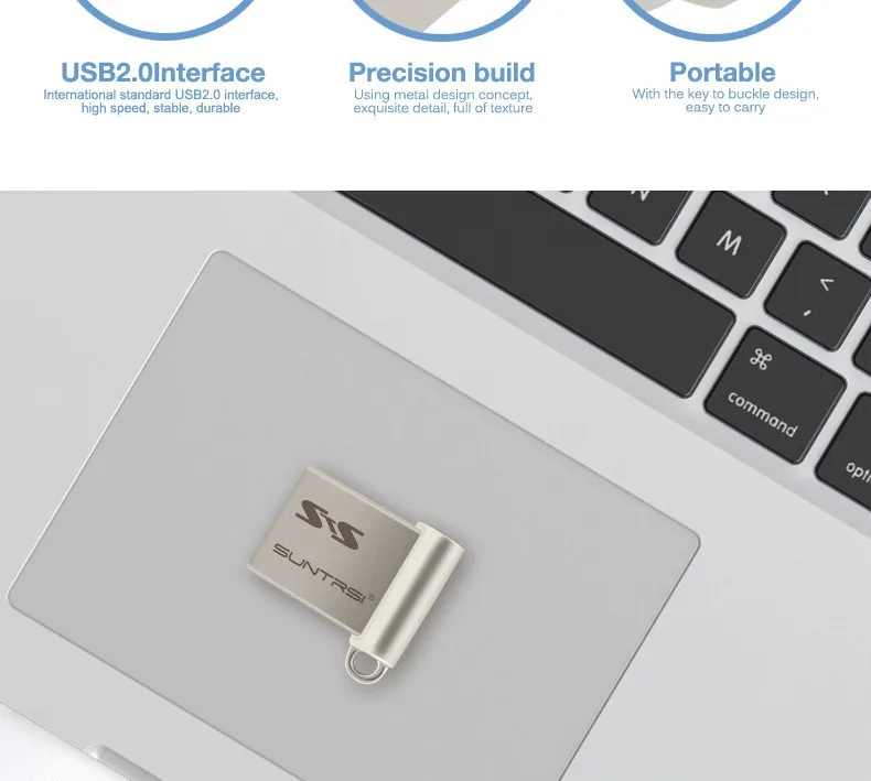 Suntrsi, мини USB флеш-накопитель, 4 ГБ, 8 ГБ, 16 ГБ, 32 ГБ, 64 ГБ, флеш-накопитель, металлический флеш-накопитель, высокоскоростная USB флешка, USB флеш-накопитель, печать логотипа на заказ