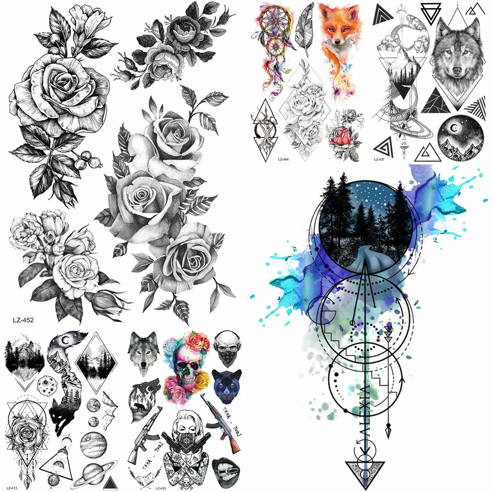 Autocollant De Tatouage Temporaire Motif Motif Hibou Motif Diamant Noir Faux Henne Impermeable Motif D Art Corporel En Cristal Pour Femmes 21 15cm Aliexpress