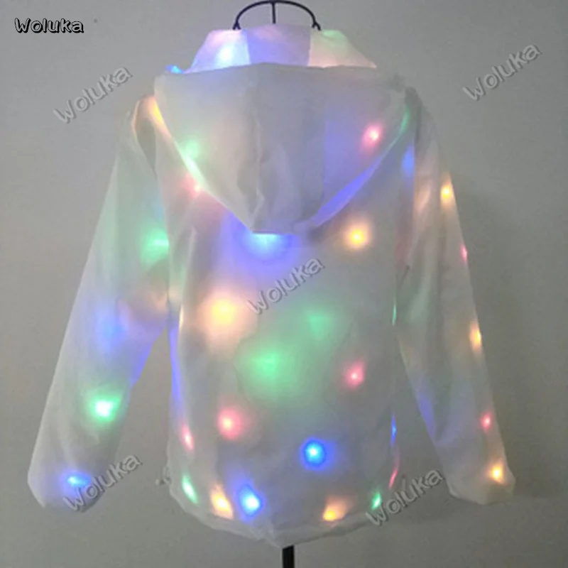 LED luminous show clothes Halloween costume nightclub hooded shiny coat CD50 W03