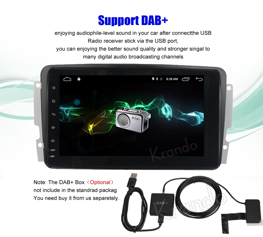 krando android car radio gps for benz W203 navigation multimedia system&nbsp; (7)