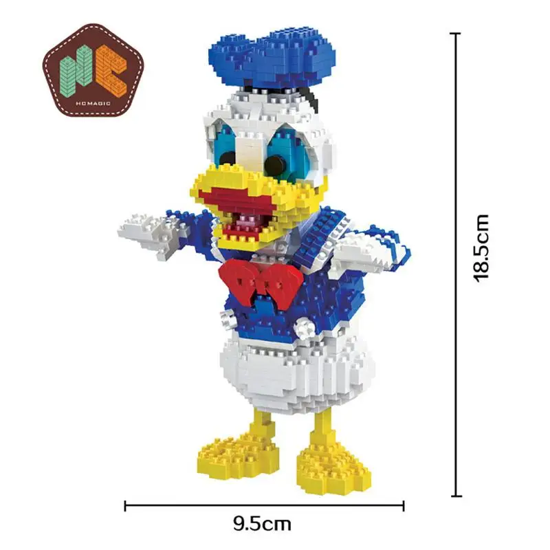 

HC 9052 Donald Duck The Mouse Cartoon Boys Mini Blocks DIY Building Blocks Diamonds Toys Compatible With bela LOZ HC9052