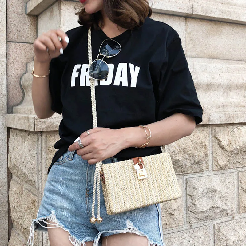 Women Hot Straw Bags Female Summer Beach INS Popular Handbags Lady Casual Rattan Shoulder Bag Travel Woven Mini Crossbody SS0401 (3)