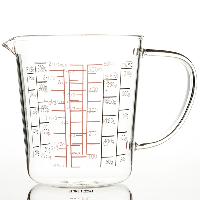 Премиум 500 мл стеклянная мерная чашка прозрачная ореховая молочная чашка с измерениями модный дизайн