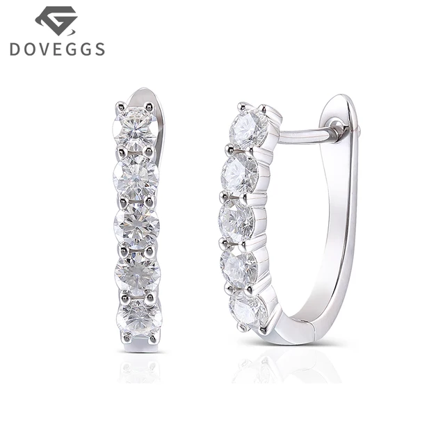 Doveggs 1 6ctw 3 5mm Gh Color Lab Grown Moissanite Hoop Earrings For Doveggs 1 6ctw 3 5mm Gh Color Lab Grown Moissanite Hoop Earrings For Women Platinum Plated